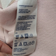 Pull Fin Tommy Hilfiger Femme Col V Rose Motif Losanges Coton Pima Taille M