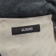 Chemise Hawaïenne Alfani XL 100% Soie Noir Gris Style Cuba Panama