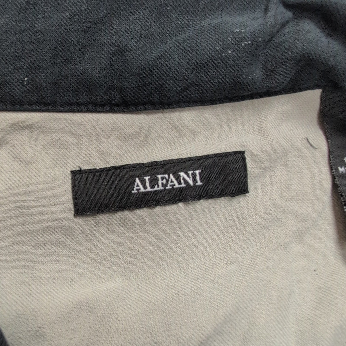 Chemise Hawaïenne Alfani XL 100% Soie Noir Gris Style Cuba Panama
