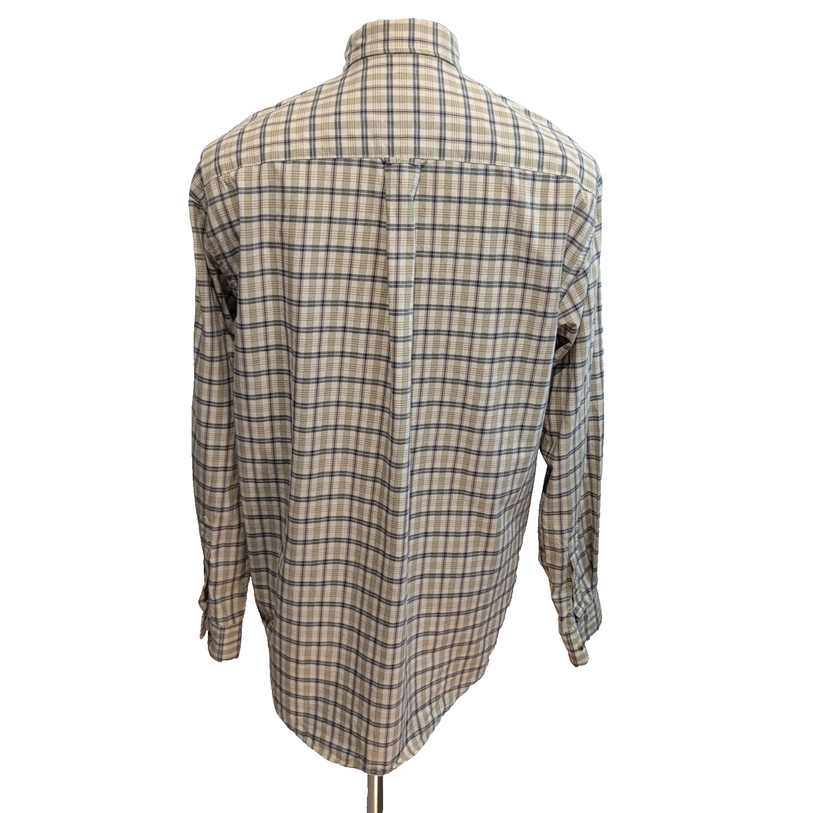 Chemise Nautica M L Marron Clair Carreaux 100% Coton Logo Poche
