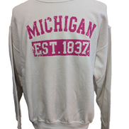 Sweat Michigan Est 1837 Vintage University College USA Gildan Navy Taille L