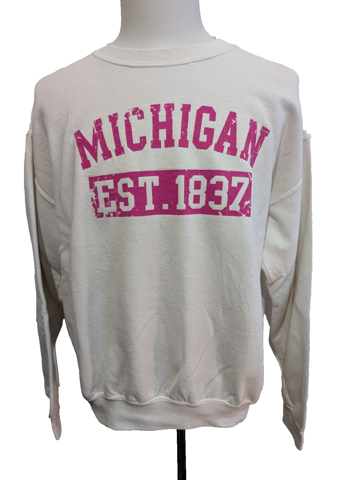 Sweat Michigan Est 1837 Vintage University College USA Gildan Navy Taille L