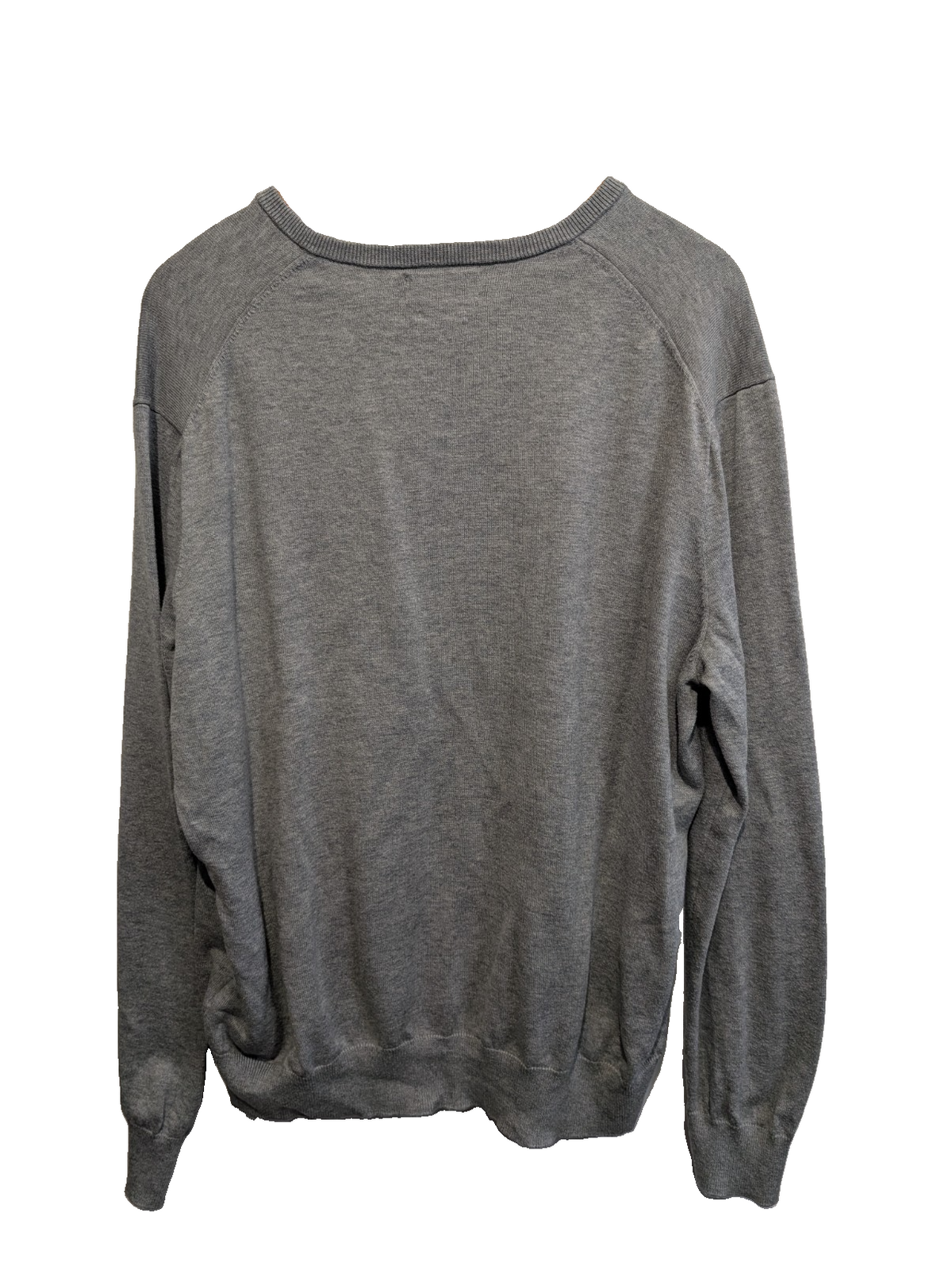 Pull Polo Ralph Lauren col V gris chiné logo gris Pima Cotton taille XL