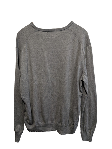 Pull Polo Ralph Lauren col V gris chiné logo gris Pima Cotton taille XL