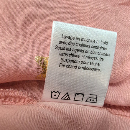 Haut Femme Alex & Parker Taille L Rose Saumon Papillons Dorés Cache-Cœur Neuf