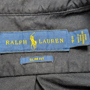 CHEMISE Ralph Lauren Homme S SLIM FIT Bleu Marine Uni Logo Rouge Classique