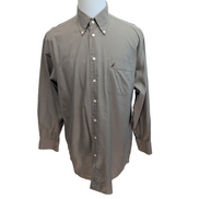 Chemise Nautica Vintage Oxford L Kaki Uni Poche Logo Marron manches longues