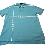 Polo manches courtes Polo Ralph Lauren M bleu turquoise logo orange Custom Fit