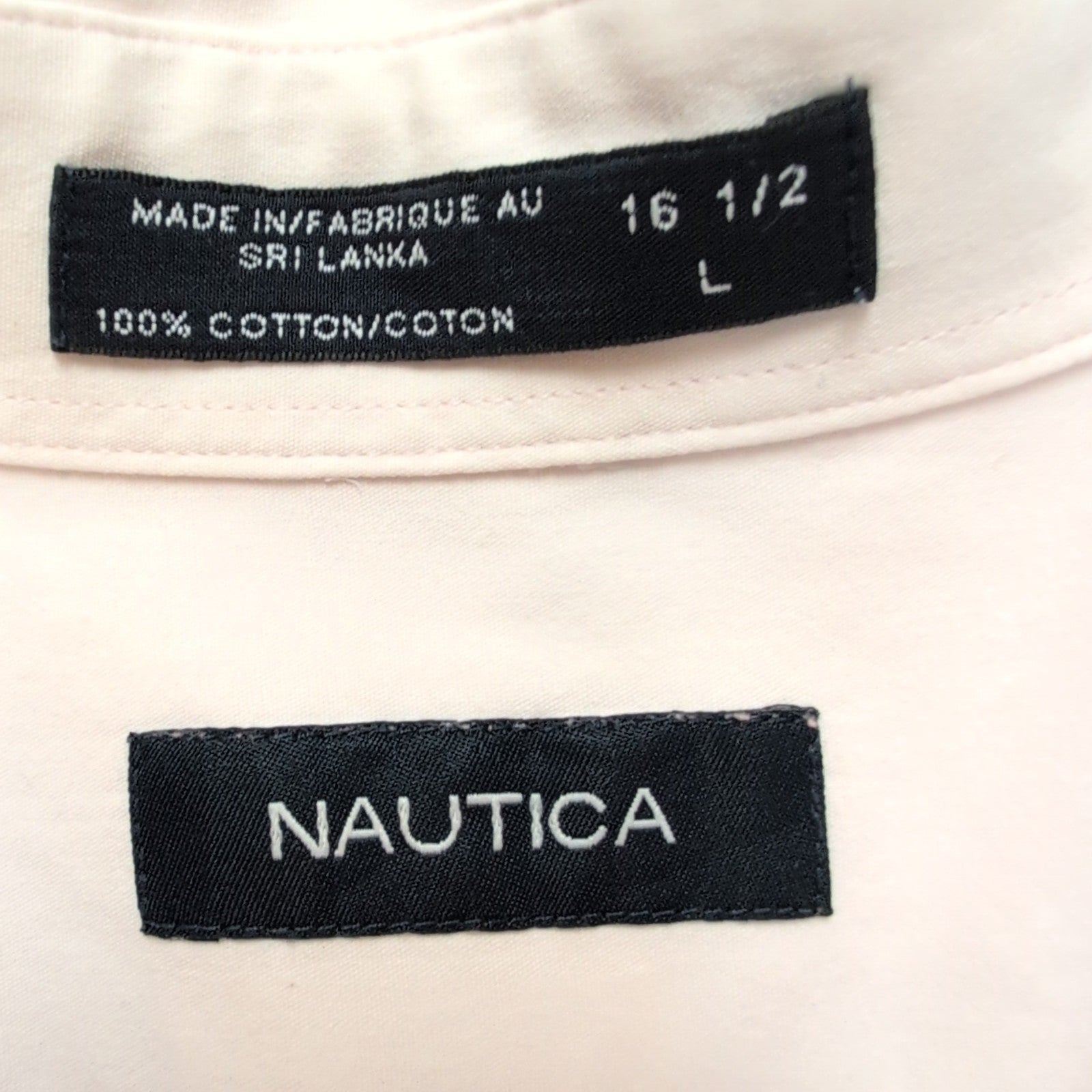 Chemise Nautica Rose Pâle / Taille L-XL / 100% Coton / Manche Courtes / Poche