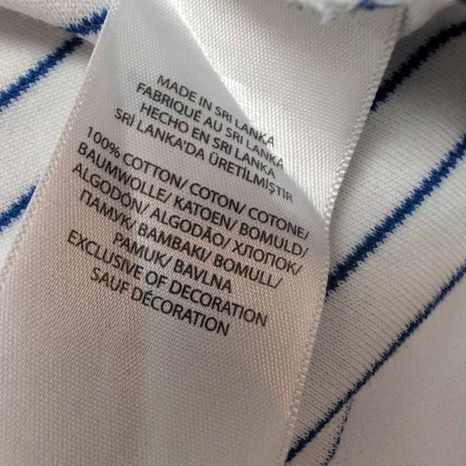 Polo Ralph Lauren Homme L Blanc Rayures Bleues Logo Blanc Polo Manches Courtes