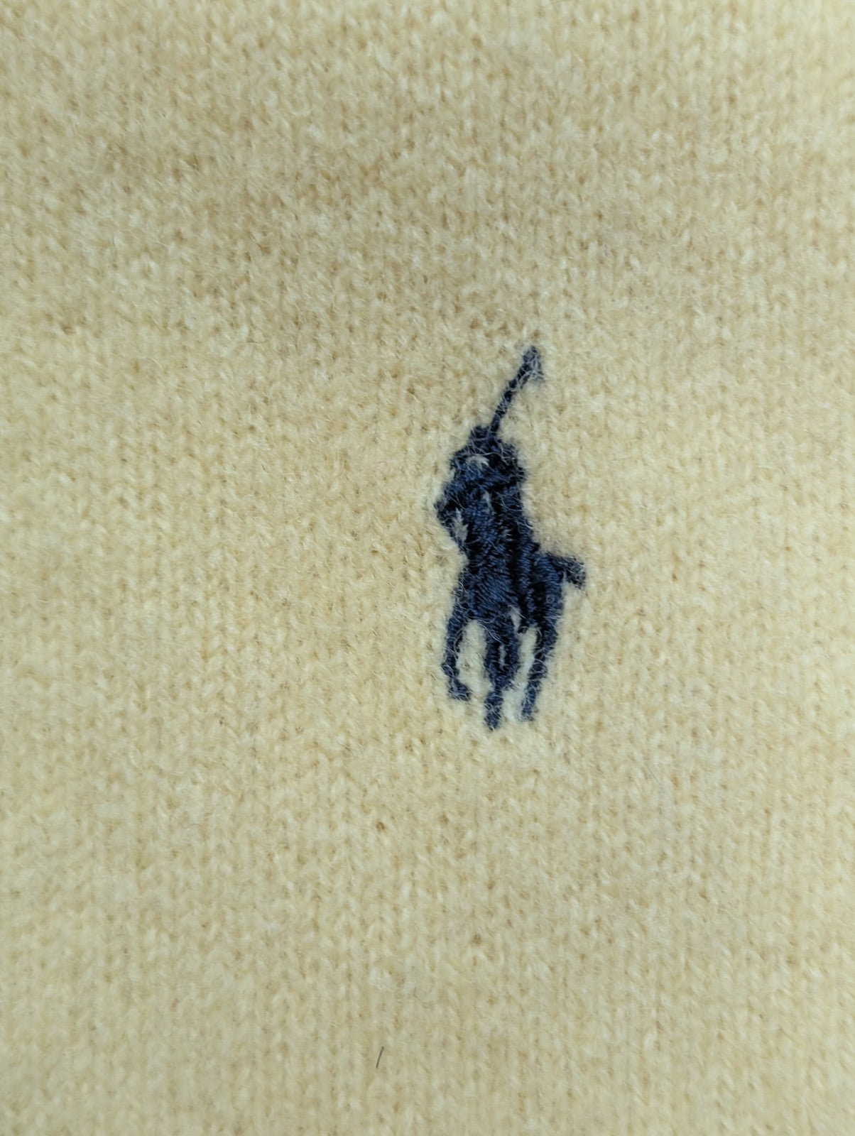 Pull Polo Ralph Lauren Col V 100% Laine d'Agneau Jaune - Taille XL (ajusté)