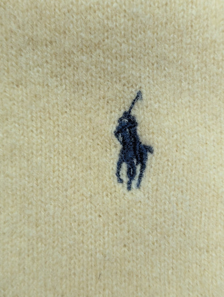 Pull Polo Ralph Lauren Col V 100% Laine d'Agneau Jaune - Taille XL (ajusté)