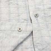Chemise hawaïenne Pierre Cardin L bleue géométrique 60% rayonne manches courtes