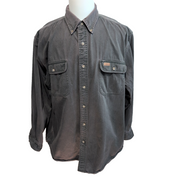 Chemise Carhartt XL Vert Foncé 100% Coton 2 Poches Workwear Vintage