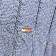 Pull Femme Tommy Hilfiger Bleu Électrique Torsadé - Taille 3XL