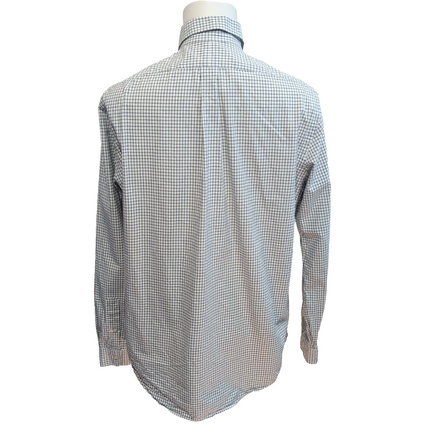 Chemise Ralph Lauren L Carreaux Bleu Vert Logo Bleu Marine Coton