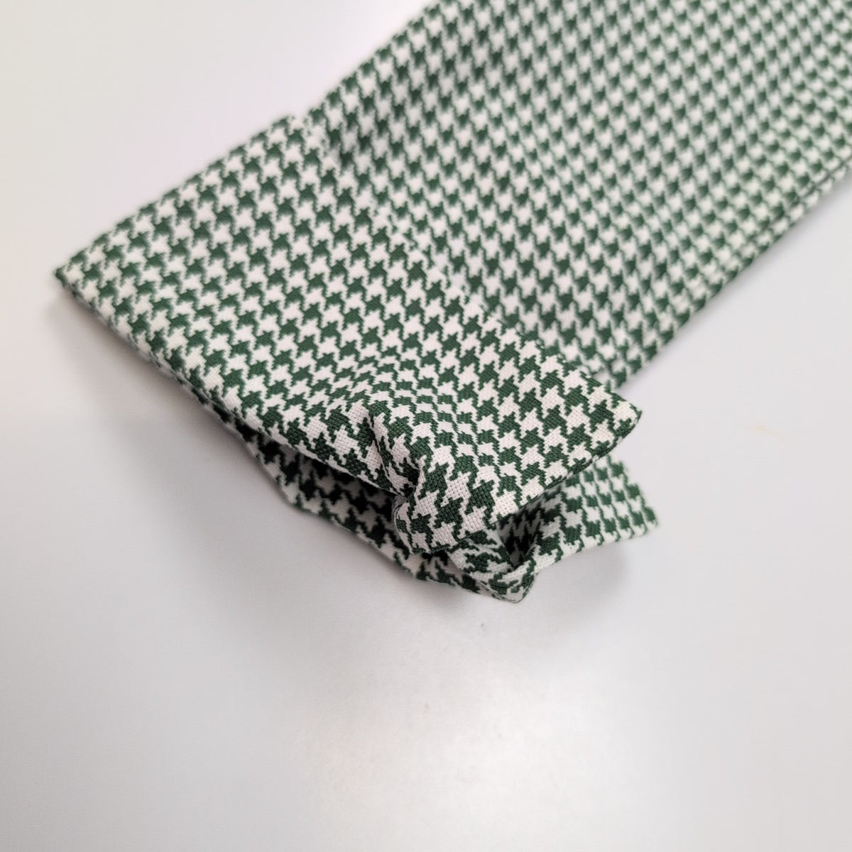 Chemise Femme La Mode de Mélina L Vert Blanc Pied-de-Poule Coton Fait Main