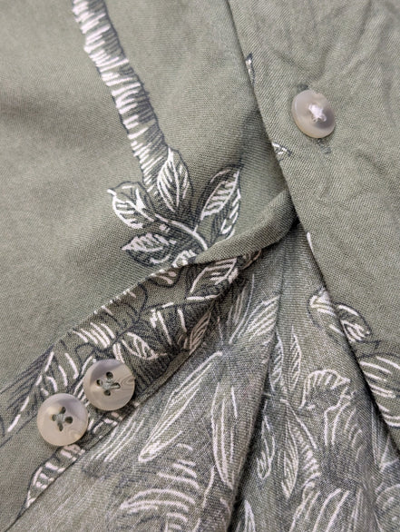 Chemise Hawaïenne CROFT & BARROW Kaki Motifs Palmiers - Taille L
