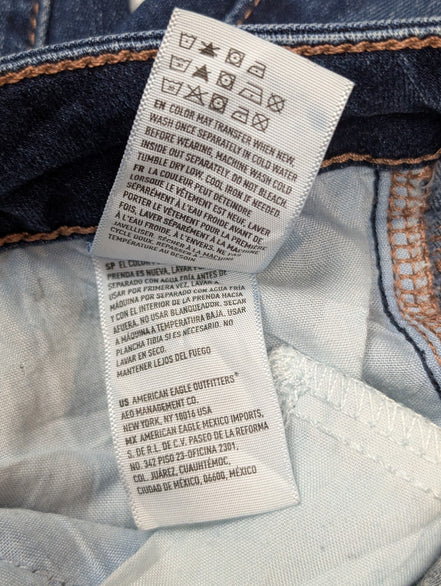 JEAN Fille AMERICAN EAGLE Taille S (6 US) Slim Fit Troué Vintage Super Stretch