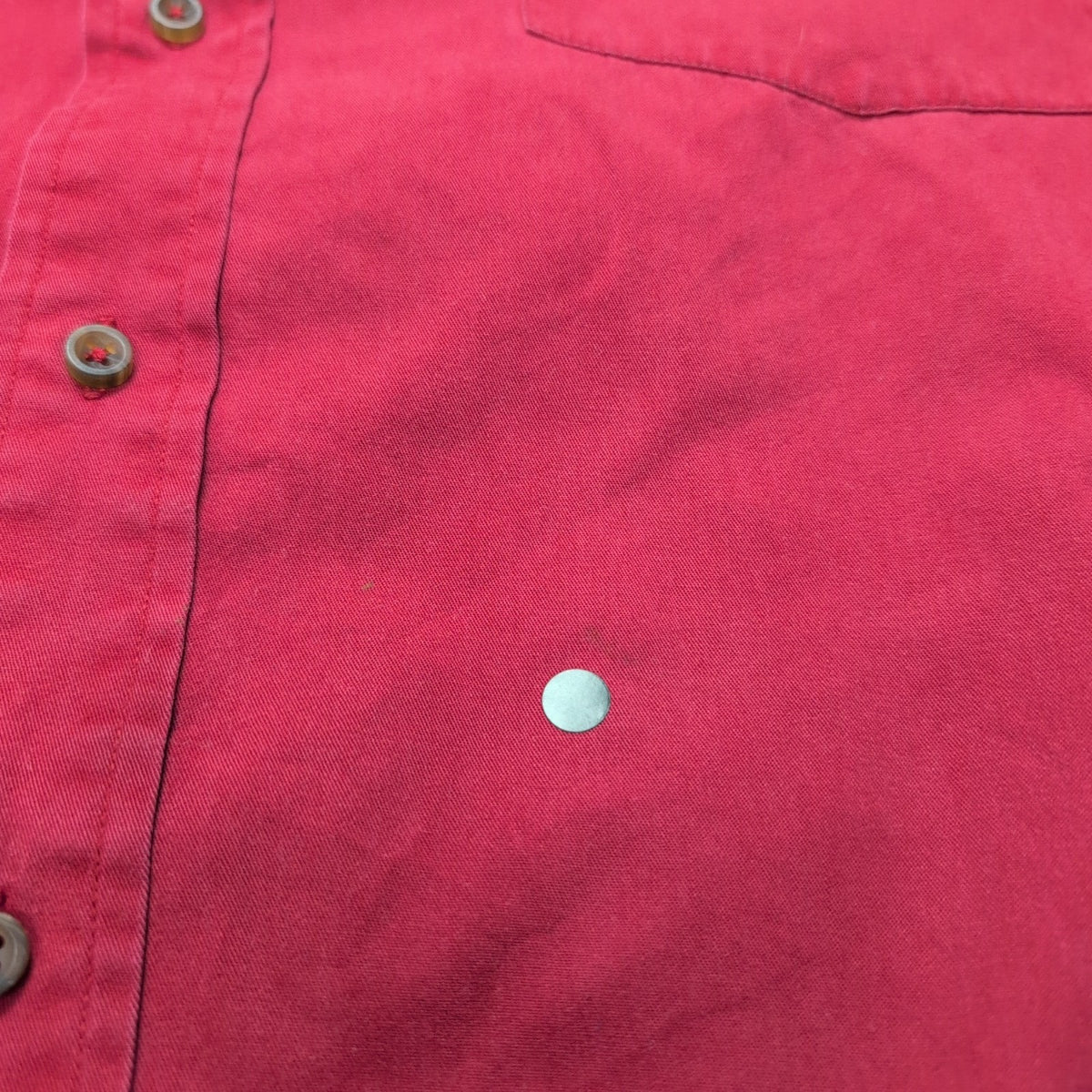 Chemise Tommy Hilfiger Rouge XLTG Made in Laos Logo Brodé Coton Poche