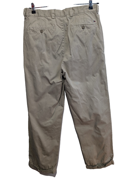 Pantalon Chino Tommy Hilfiger à Pinces Coupe Vintage Crème W34 L32