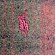 Écharpe Polo Ralph Lauren Carreaux Bordeaux Marron Laine Italie