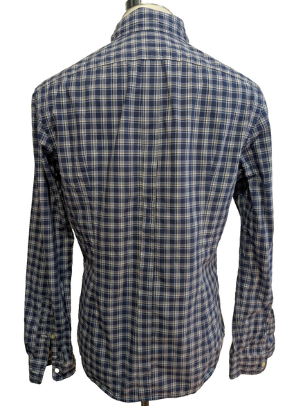 Chemise Polo Ralph Lauren Shirt M Carreaux Bleu Blanc Button Down Logo Marine