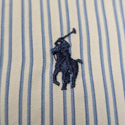 Chemise Polo Ralph Lauren Shirt M L Blake Double Rayures Bleu Button Down Logo