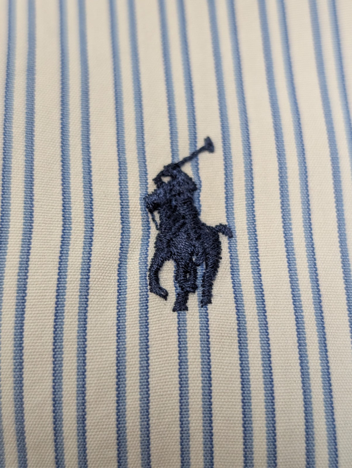 Chemise Polo Ralph Lauren Shirt M L Blake Double Rayures Bleu Button Down Logo