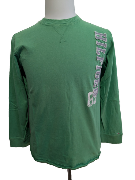 Pull sweat Tommy Hilfiger vert 16-18 ans taille L col rond