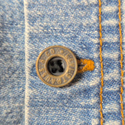 Chemise Levi's XL TG Jean Bleu 100% Coton 2 Poches Boutons Métal Mch longues