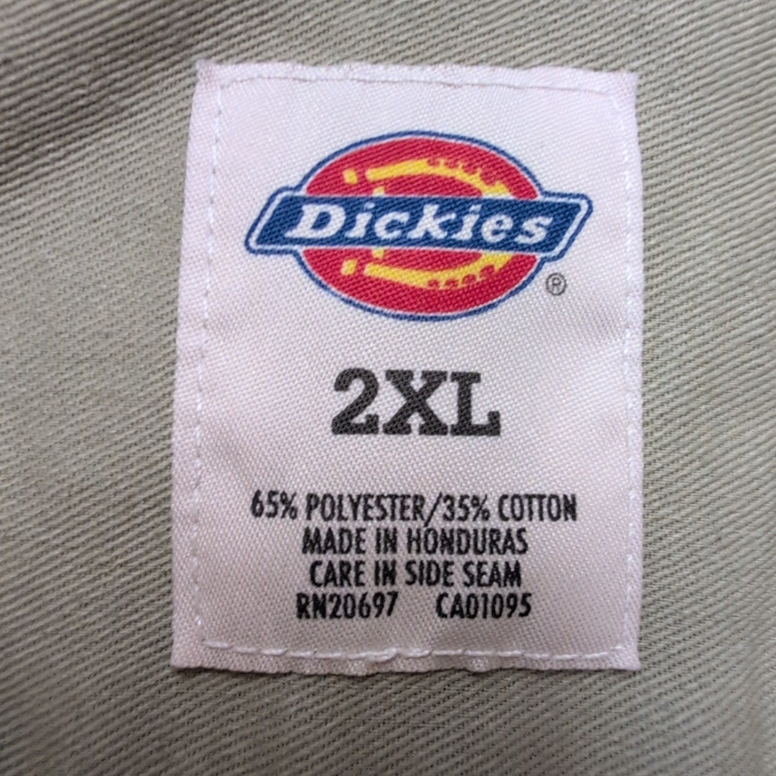 Chemise Dickies Workwear Beige 2XL Manches Longues Poche Taille XXL