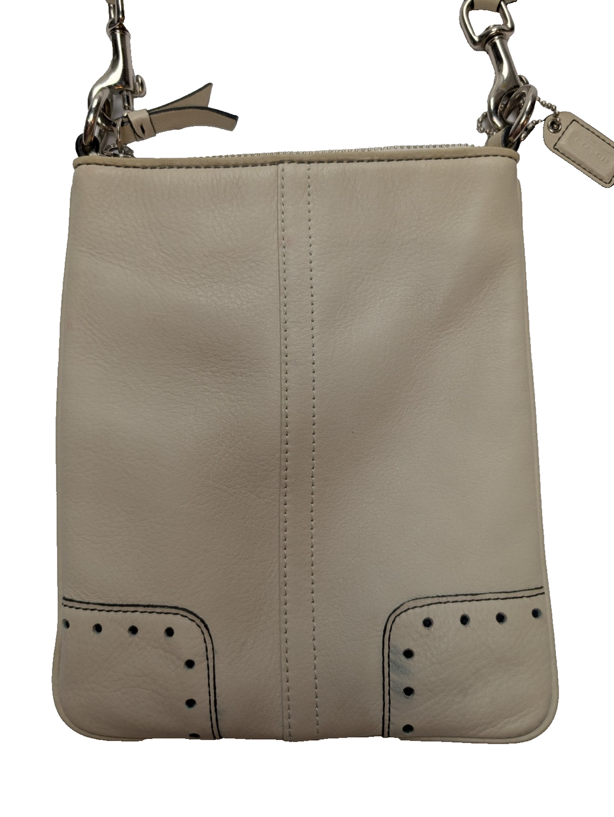 Sac bandoulière Coach cuir blanc cassé crème crossbody