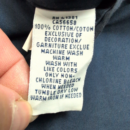 Chemise Ralph Lauren M bleu marine uni manches courtes logo rouge coton