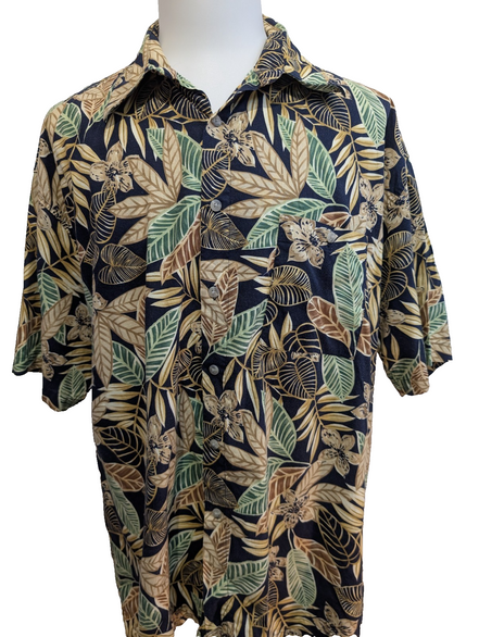 Chemise Hawaïenne Falcon Bay Gold Label Coton Noir & Beige - Taille XL
