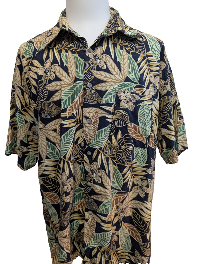 Chemise Hawaïenne Falcon Bay Gold Label Coton Noir & Beige - Taille XL