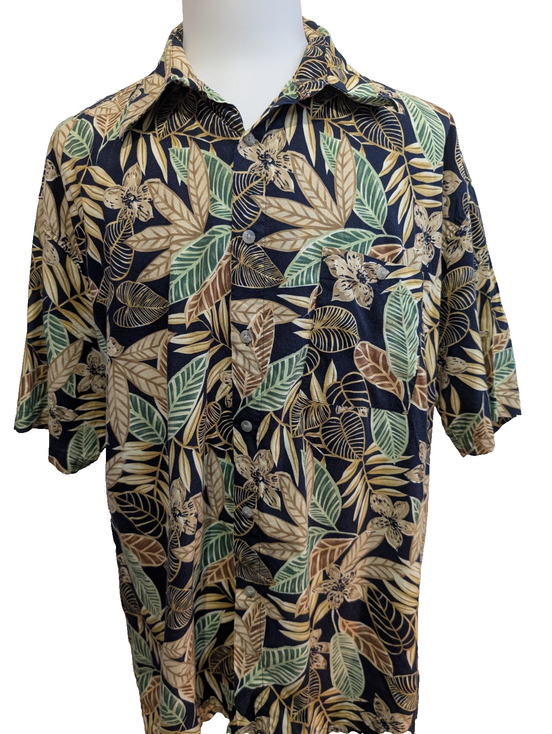 Chemise Hawaïenne Falcon Bay Gold Label Coton Noir & Beige - Taille XL