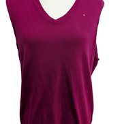 Pull fin sans Manche Tommy Hilfiger Fuchsia - Coton Pima - Taille XL Femme