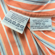 Chemise Polo Ralph Lauren L Custom Fit Rayures Orange Gris Button Down Shirt