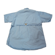Chemise Columbia PFG bleue unie brodée poches manches courtes taille M homme