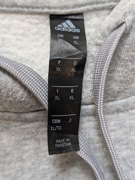 Sweat à Capuche ADIDAS Gris Logo Géant OR Brillant Vintage - Taille XL / XXL