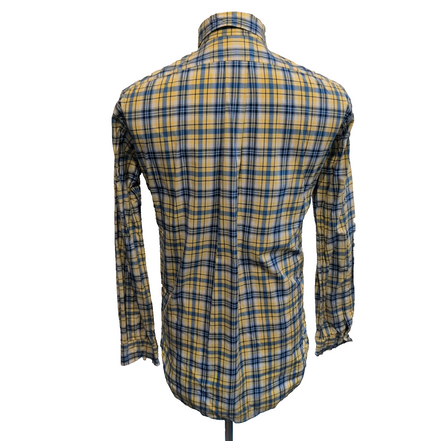 Chemise Ralph Lauren M Carreaux Bleu Jaune Classic Fit Button Down Shirt