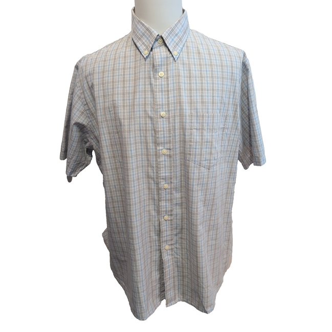 Chemise Dockers Carreaux Bleu T. XL 60% Coton 40% Polyester Manches courtes Poch