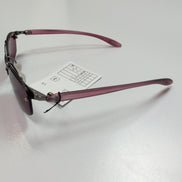 Lunettes de soleil Y2K Rectangulaires Métal Chromé Gris et Bordeaux