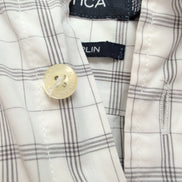 Chemise Nautica Carreaux Noir et Blanc Taille M 100% Coton Manches courtes Poche