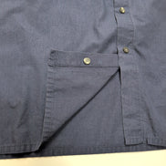 Chemise YVES SAINT LAURENT XL Bleu Marine Unie Manches Courtes Logo Brodé