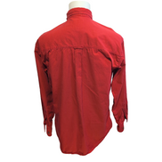 Chaps Ralph Lauren Chemise Rouge Unie Manches Longues 100% Coton Homme M