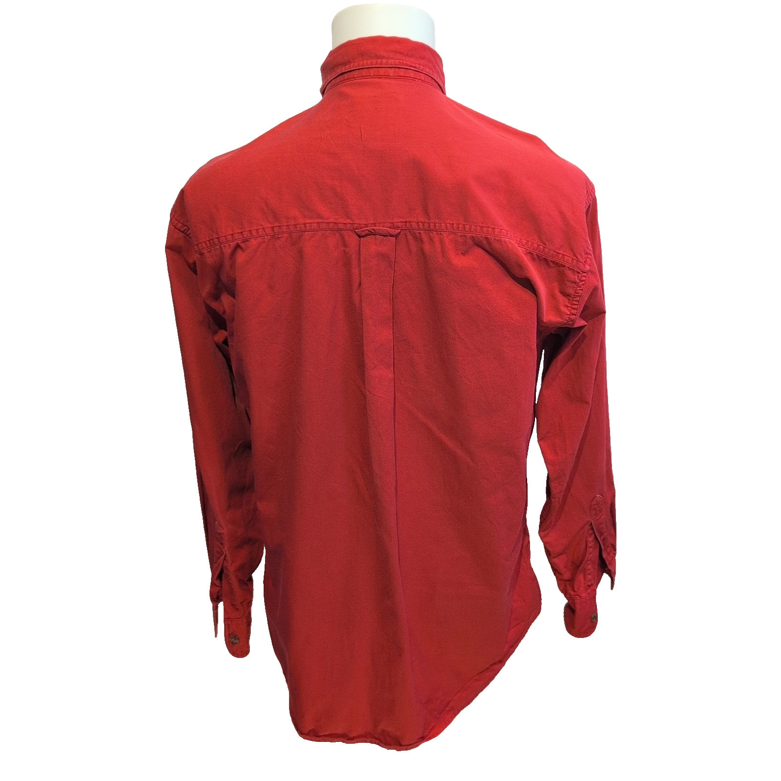 Chaps Ralph Lauren Chemise Rouge Unie Manches Longues 100% Coton Homme M