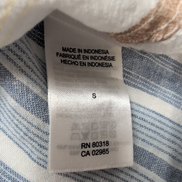 Chemise Lucky Brand S Lin Viscose Rayures Manches Courtes Poche