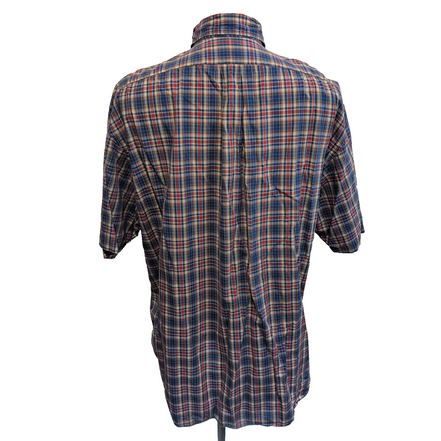 Chemise Ralph Lauren XL Bleue Rouge Manches Courtes Logo Bleu